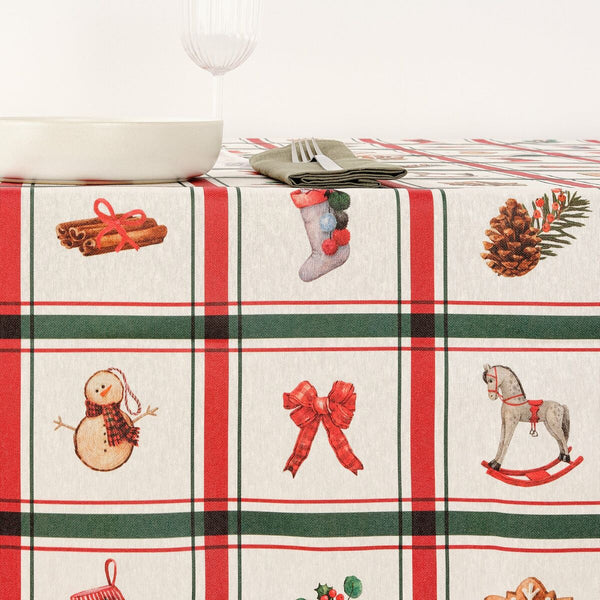 Fleckenabweisende geharzte Tischdecke Belum Scottish Christmas Bunt 300 x 150 cm