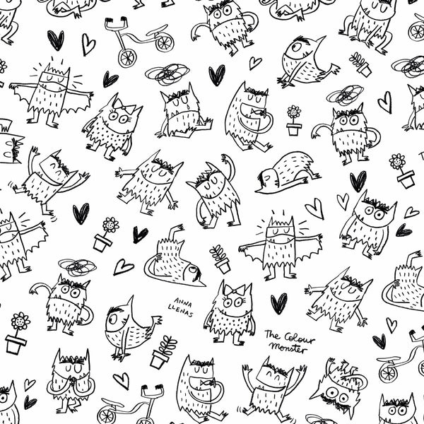 Spannbetttuch Decolores Monstre black Einzelmatratze