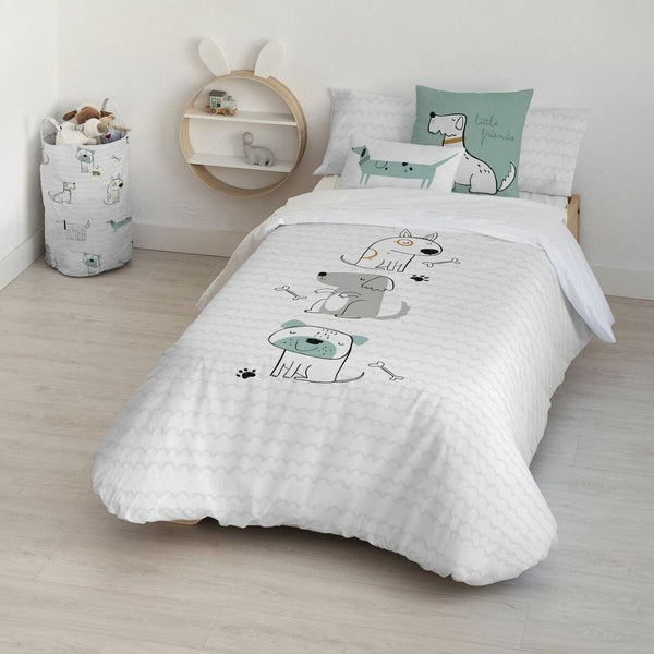 Bettdeckenbezug Kids&Cotton Huali Big Blau Weiß 180 x 220 cm