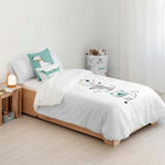 Bettdeckenbezug Kids&Cotton Huali Big Blau Weiß 180 x 220 cm