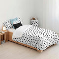 Bettdeckenbezug Kids&Cotton Kibo Weiß Schwarz 180 x 220 cm