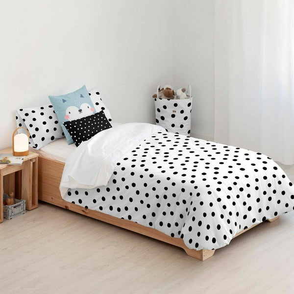 Bettdeckenbezug Kids&Cotton Kibo Weiß Schwarz 180 x 220 cm