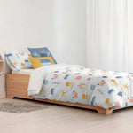 Bettdeckenbezug Kids&Cotton Malu Small Blau Weiß 180 x 220 cm