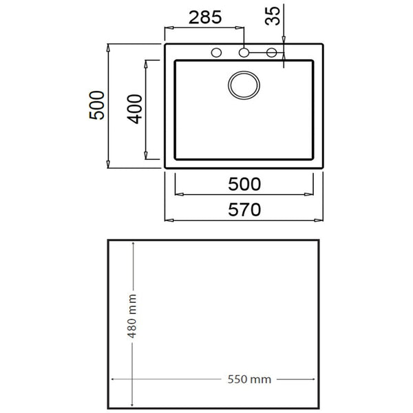 Einfachspülbecken Teka Forsquare 50.40 TG Weiß