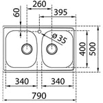 Doppelspülbecken Teka STARBRIGHT 80 E-XP 2C