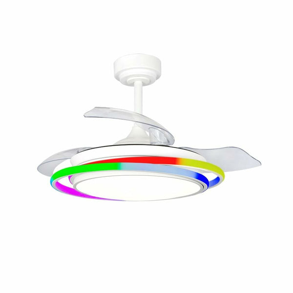 Deckenventilator CristalRecord ANTILA MINI RGB WH RETRAC Weiß