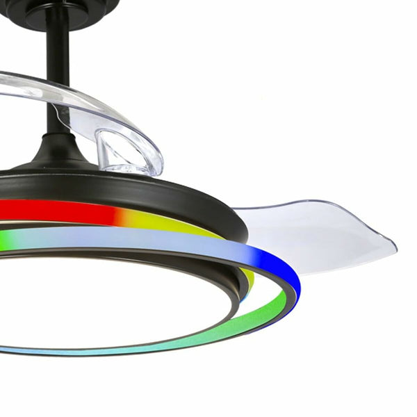 Deckenventilator CristalRecord ANTILA MINI RGB BK RETRAC Schwarz