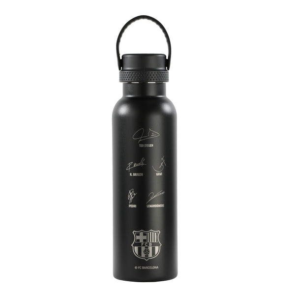 Thermosflasche F.C. Barcelona Black Schwarz Silikon Edelstahl