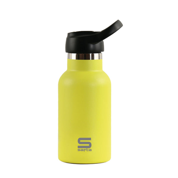 Thermosflasche Safta Lima Neongrün Silikon Edelstahl