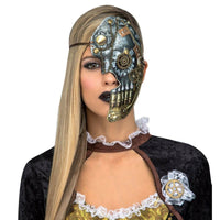 Maske My Other Me 1/2 Silber Steampunk