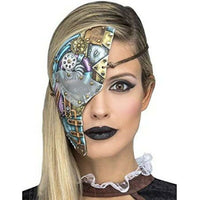 Maske My Other Me 1/2 Silber Steampunk