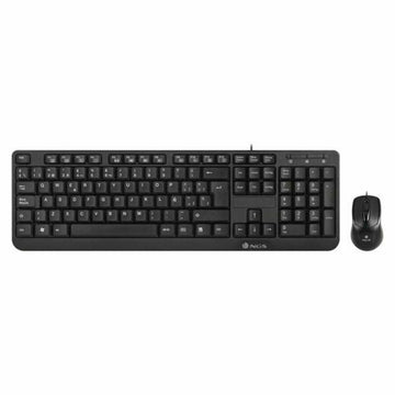Tastatur mit Maus NGS Cocoa Kit Schwarz Qwerty Spanisch
