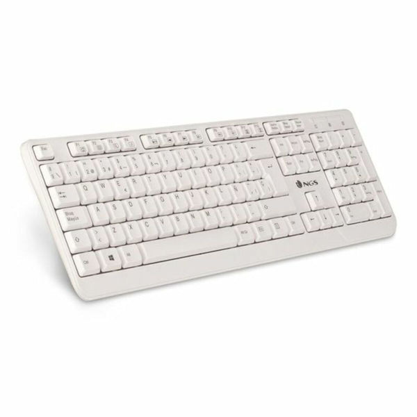 Tastatur NGS NGS-KEYBOARD-0284 Weiß Qwerty Spanisch