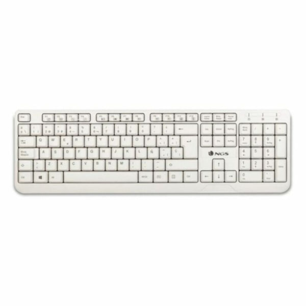 Tastatur NGS NGS-KEYBOARD-0284 Weiß Qwerty Spanisch
