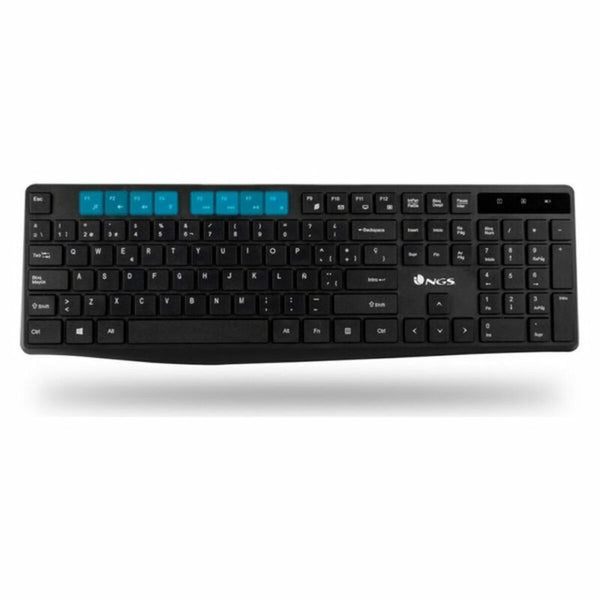 Tastatur mit Drahtloser Maus NGS NGSWIRELESSSETALLUREKIT Schwarz