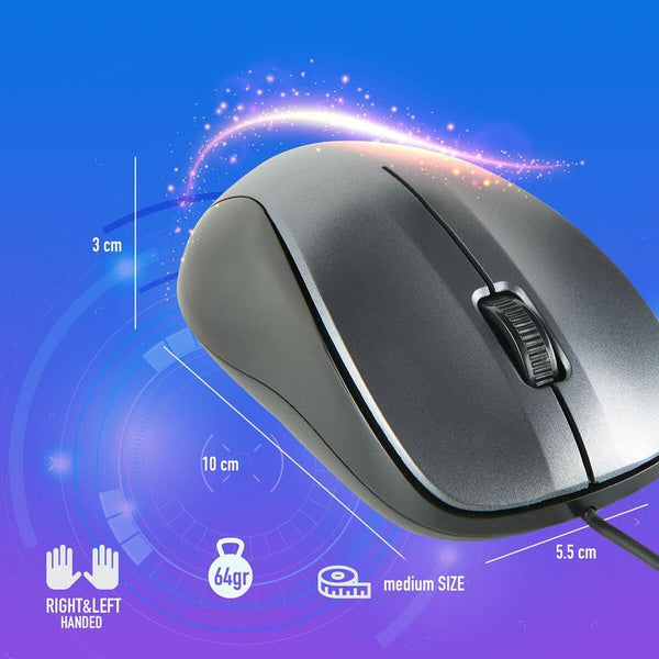 Optische Maus NGS NGS-MOUSE-1091 Grau 1200 DPI
