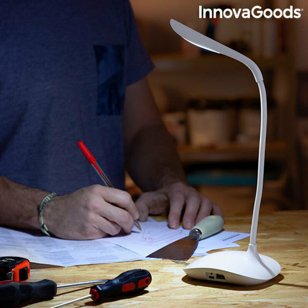 Wiederaufladbare Touch-LED-Tischlampe InnovaGoods Lum2Go Weiß ABS Kunststoff (Restauriert A)