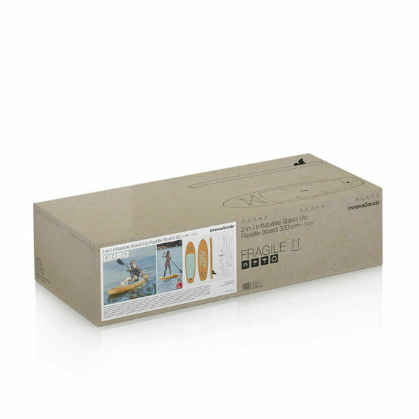 2 in 1 Aufblasbares Paddel-Board mit Sitz und Zubehör InnovaGoods Orange 10'5" 320 cm (Restauriert D)
