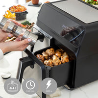 Heißluftfritteuse InnovaGoods Fryinn Double 8000 Schwarz 3400 W 8 L Edelstahl