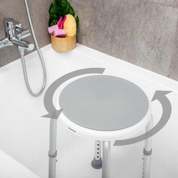 Drehbarer und verstellbarer Badezimmerhocker Roshawer InnovaGoods Weiß (Restauriert A)