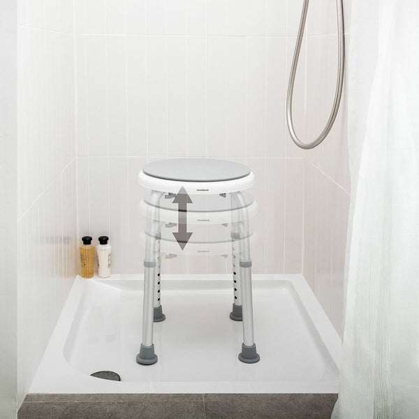 Drehbarer und verstellbarer Badezimmerhocker Roshawer InnovaGoods Weiß (Restauriert A)