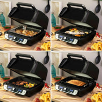 Heißluftfritteuse mit Grill, Zubehör und Rezeptbuch InnovaGoods Fryinn 12-in-1 6000 Schwarz Stahl 3400 W 6 L