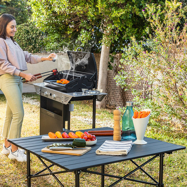 Klappbarer Campingtisch mit Korb und Hülle Folble InnovaGoods