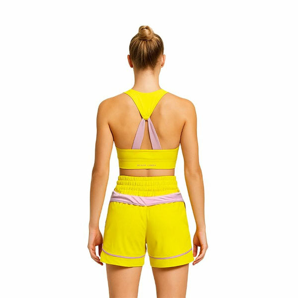 Sporttop für Frauen Black Limba Gelb Fitness