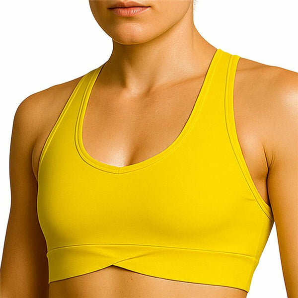 Sporttop für Frauen Black Limba Gelb Fitness