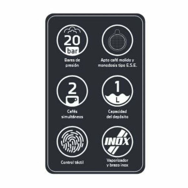 Manuelle Express-Kaffeemaschine Orbegozo 18309 Schwarz