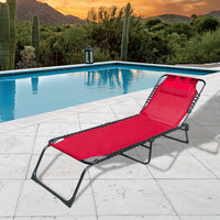 Marbueno Faltbare Liege Stahl Mit Kissen Garten und Pool 190X58X27 cm Rot 10000