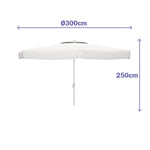 Solskærm Marbueno Weiß Polyester Aluminium Ø 300 cm