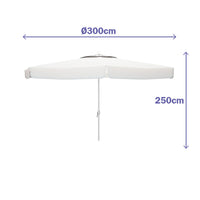 Solskærm Marbueno Weiß Polyester Aluminium Ø 300 cm