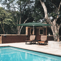 Marbueno Sonnenschirm Stahl 8 Streben D300 cm Polyester Grün Garten, Pool und Terrasse 10190