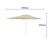 Marbueno Sonnenschirm Stahl 6 Streben D200x300 cm Polyester Beige Garten, Pool und Terrasse 10192