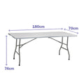 Table Klapptisch Marbueno Grau 70 x 74 x 180 cm