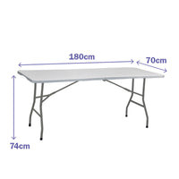 Table Klapptisch Marbueno Grau 70 x 74 x 180 cm
