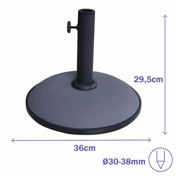 Marbueno Sonnenschirm-Basis Rund Beton 36x29,5 cm 11KG Grau Garten, Pool, Terrasse