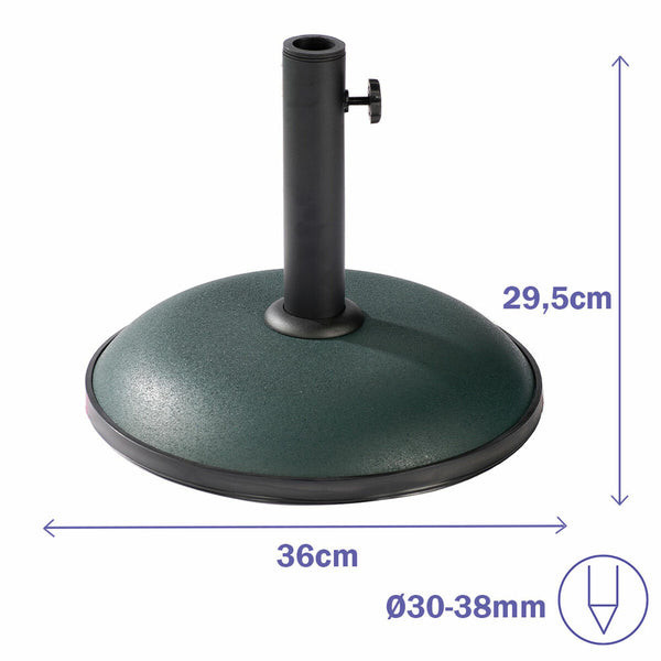 Marbueno Sonnenschirmbasis Rund Beton 36x29,5 cm 11KG Grün Garten, Pool, Terrasse 10443