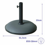 Marbueno Sonnenschirmständer Rund Beton 41,5x35 cm 15KG Grau Garten, Pool, Terrasse