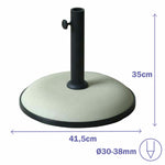 Marbueno Sonnenschirmbasis Rund Beton 41,5x35 cm 15KG Weiß Garten, Pool, Terrasse