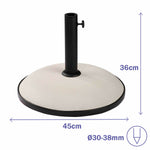 Marbueno Base Sonnenschirm Rund Beton 45x36 cm 20KG Weiß Garten, Pool, Terrasse