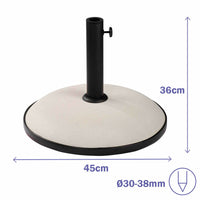 Marbueno Base Sonnenschirm Rund Beton 45x36 cm 20KG Weiß Garten, Pool, Terrasse