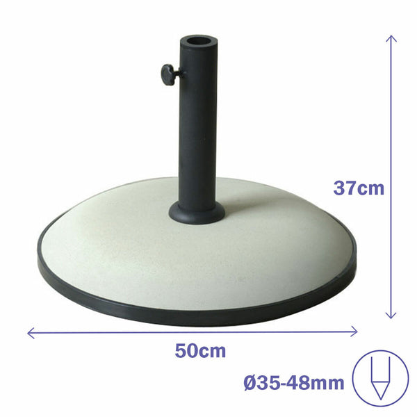 Marbueno Basis Sonnenschirm Beton 50x37 cm 25KG Weiß Garten, Pool, Terrasse 10453