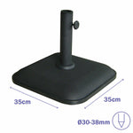 Marbueno Sonnenschirmbasis Quadrat Beton 35X35X5,2 cm 11KG Schwarz Garten 10455