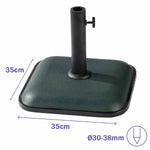 Marbueno Base Sonnenschirm Quadratisch Beton 35X35X5,2 cm 11KG Grün Garten 10456