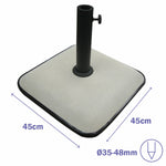 Marbueno Base Schirm Quadrat Beton 45X45X7,3 cm 25KG Weiß Garten, Pool, Terrasse