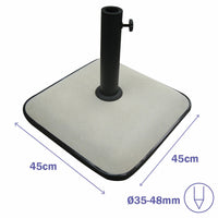 Marbueno Base Schirm Quadrat Beton 45X45X7,3 cm 25KG Weiß Garten, Pool, Terrasse