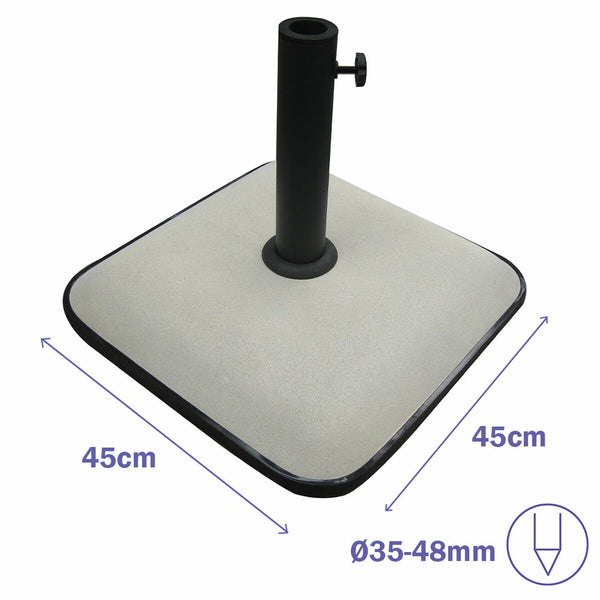 Marbueno Base Schirm Quadrat Beton 45X45X7,3 cm 25KG Weiß Garten, Pool, Terrasse