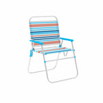 Marbueno Klappstuhl Aluminium Orange und Blau Streifen Strand Pool 52X56X80 cm 10462